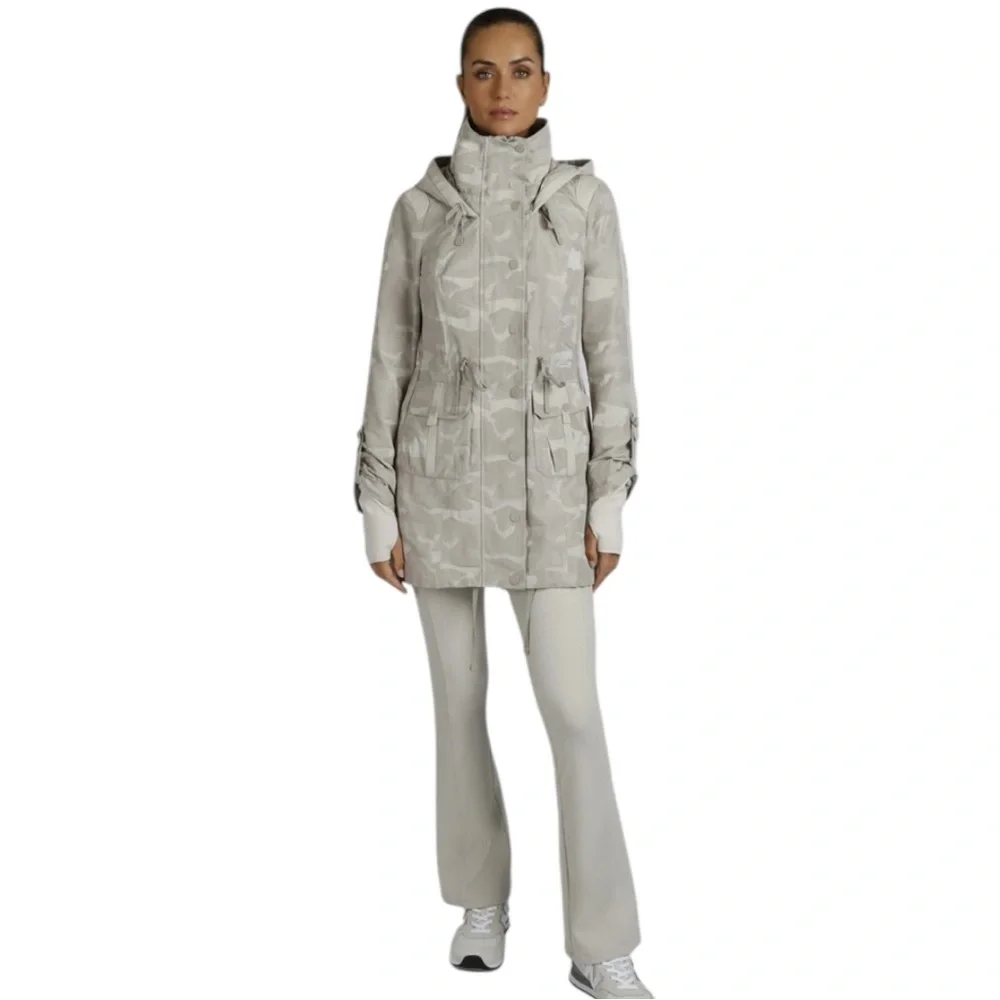 Blanc Noir Camo Anorak Jacket Hooded Pumice Stone Taupe Tan Size XS Reg. $229 - Picture 14 of 15